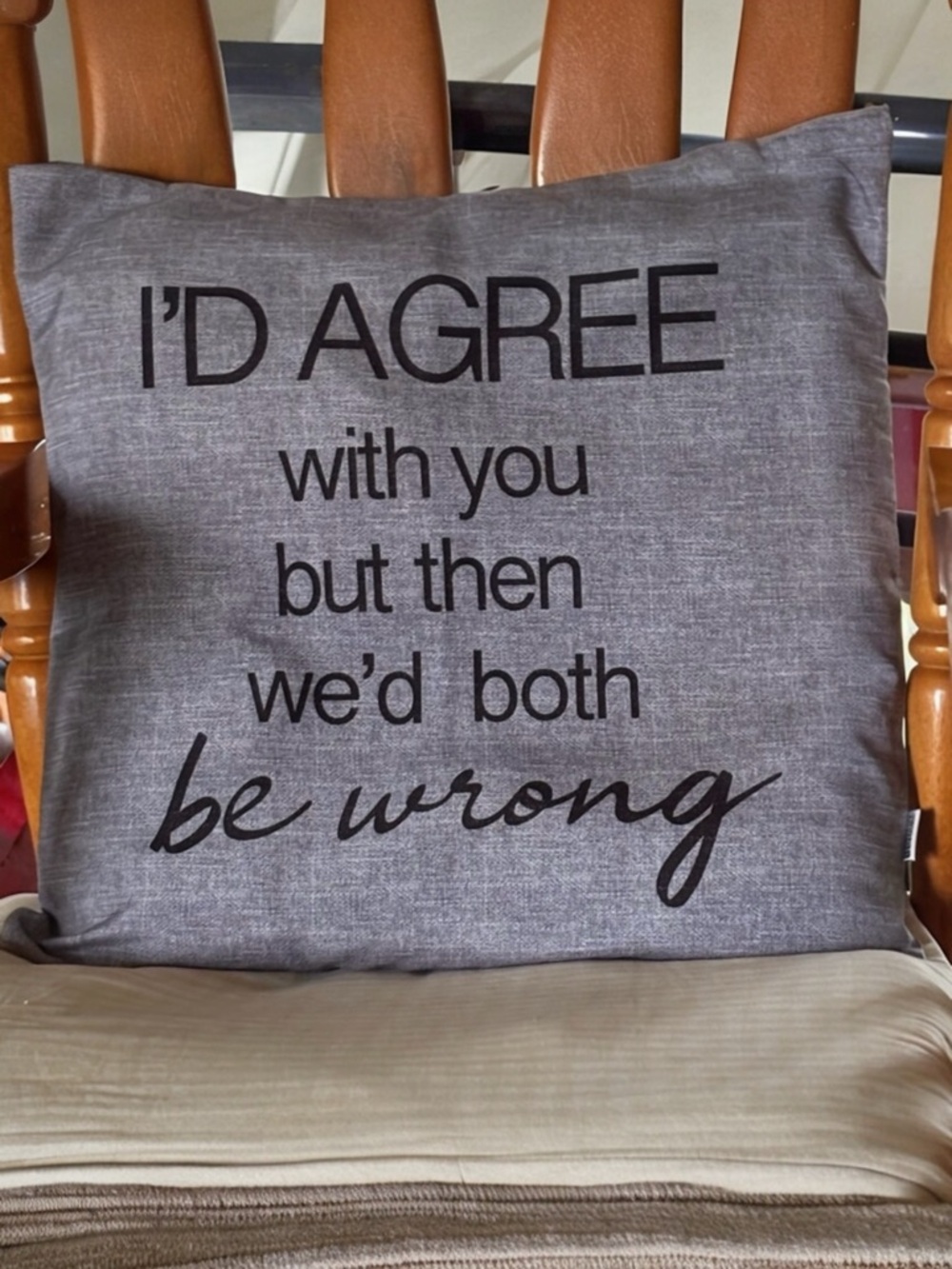 👛 (ANY 2/$20) BOUCLAIR Funny Statement Square Grey Cushion Cover